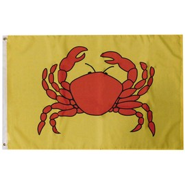 Trade Winds Crab Advertising Yellow 100D Woven Poly Nylon 12x18 12"x18" Premium Quality Heavy Duty Fade Resistant Flag Grommets