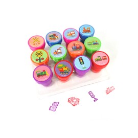 TINYMILLS 12 Pcs Train Stamp Kit for Kids - Train Stamper Set Gift Party Favors