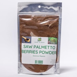 Herb To Body Premium Saw Palmetto Berries Powder (Serenoa repens) - 4oz Resellable Pouch | Natural Herbal Supplement