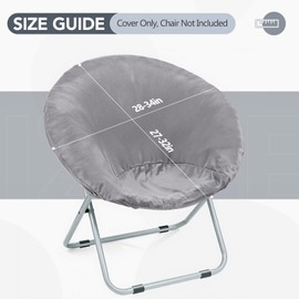 Velvet Stretch Saucer Chair Cover, Soft Round Moon Chair Cover for Adults and Kids, Removable Saucer Chair Cushion Covers for Indoor & Outdoor