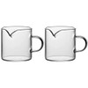 Sizikato 2pcs Transparent Glass Creamer with Handle, 4oz Mini Coffee