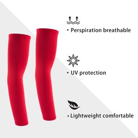 GANWAY Cycling Arm Sleeve Armwarmer Stretch Cover Sun Protection Bike Bicycle Warmer (Red)