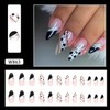 Zebra Print French Tip Press on Nails Medium Almond Fake