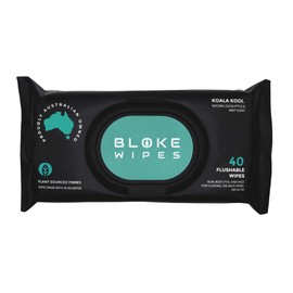 Bloke Wipes Flushable Wipes For Men (1 Pack, 40 wipes) Mint & Eucalyptus Scent, Biodegradable Wipes. Great flushable wet wipes to use for body, face, or hygiene usage.
