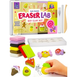 DIY Clay Cute Mini Eraser Kit for Kids - Birthday Christmas Gifts for 4 5 6 7 8 9 10 11 12 Girls & Boys - Students Desk Pet Animals Make Your Own Erasers Kit, Arts and Crafts for Kids Ages 8-12 4-8