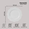 HomeVss, New Bone China Dinnerware Set, Embossed Lotus Design, 20pc