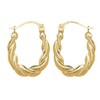 9ct Yellow Gold Rope Creole Hoop Earrings