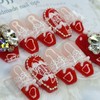 Red Romance Handmade Nail Tips - Almond S / 레드