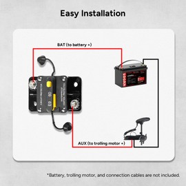 DR.PREPARE 60Amp Circuit Breaker for Boat, Trolling Motor, Marine, RV, ATV, Trailer, Stereo Audio System, Fuse with Manual Reset Switch, Waterproof, DC 12V-48V, Surface Mount