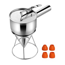 Dynaeuty Pancake Batter Dispenser, 20oz Stainless Steel, with Stand for Pancakes, Cupcakes and Baked Goods