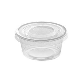 Comfy Package [Case of 2,000] 1 oz. Plastic Disposable Portion Cups with Lids Souffle Cups