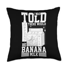 Banana Milk Shake Korean Flavor Japanese Vegan Drink Throw Pillow