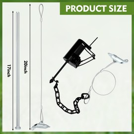 Qualirey Gopher Stick 3-in-1 Tool - Outdoor Gopher Tunnel Probe, Digger, Vole Trap Securer Fixing Kit, Mark The Location of The Cave, Fix and Prevent Losing The Trap in The Cave