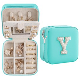 Nymtavia Birthday Gifts For Women, Initial Jewelry Box, Travel Jewelry Case, Gifts for Wife Girlfriend, Small Travel Jewelry Organizer, Gift for Girls, Graduation Gifts for Her, Bridesmaid Gifts
