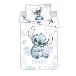 Jerry Fabrics Stitch Ohana Reversible Bed Linen 100 x 135 cm & Pillow Duvet Cover Set, 100% Cotton, Cot Bed