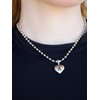 Initial Heart Necklace | Waterproof Jewelry | Silver Stainless Steel