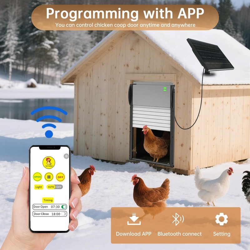 Automatic Chicken Coop Door Solar Powered, Automatic Coop Door with