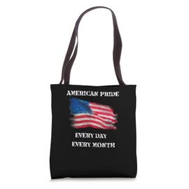 American Flag Proud Patriot In The USA Free and Brave Tote Bag