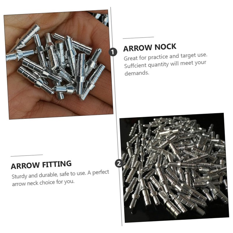 Kisangel 40pcs Nock Tails Accessories 4.2mm Id Silver Aluminum Seat