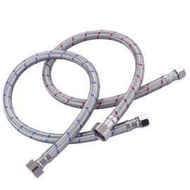 ALEASHA 24'' Long Faucet Connector, Stainless Steel Braided cUPC Faucet Supply Lines G1/2" FIP x 3/8" Compression Sink Hose Attachment Toilet Water Hose Replacement Parts 2 PCS