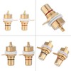 Socket, 2 Pcs Gold Plated Copper Panel Mount Female Jack