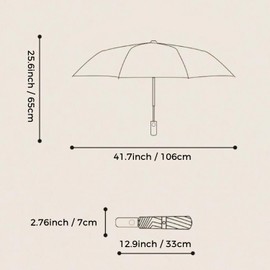 YUNYU Umbrella Windproof Strong, 12 Ribs Auto Open & Close Folding Travel, Compact & Durable UV Rain Protection for Men and Women,Grey
