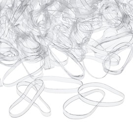 Eboot 500 Pcs Clear Hair Elastic Rubber Bands 1.2 Inches in Diameter & 3 mm in Width Mini Rubber Bands, Easy Glide Hold Styling Small Hair Ties Ponytail Elastics Holders for Braids