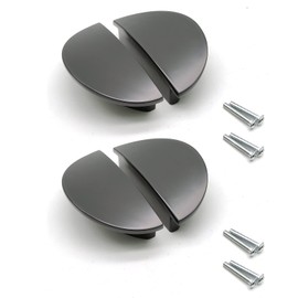 Susenya Semicircle Drawer Pull,4-Pack, Cabinet Handles 2.52" Hole Centers Black Half Moon Drawer Pulls Semi Circle Pulls with Screws Edge Pull Zinc Alloy Finger Pull Handle Cup Drawer Pulls