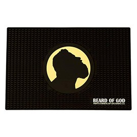 Non-Slip Barber Workstation Mat, Beard of God 11.81x17.71x.0.24 inches, Profession Grade Quality, Flexible Rubber Countertop Clipper & Tool Protection Beauty Salon Drying Mat - Dotted
