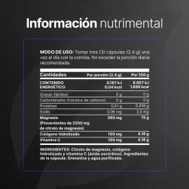 Citrato Magnesio 120 Cápsulas Magnesium Citrate Life Sabor