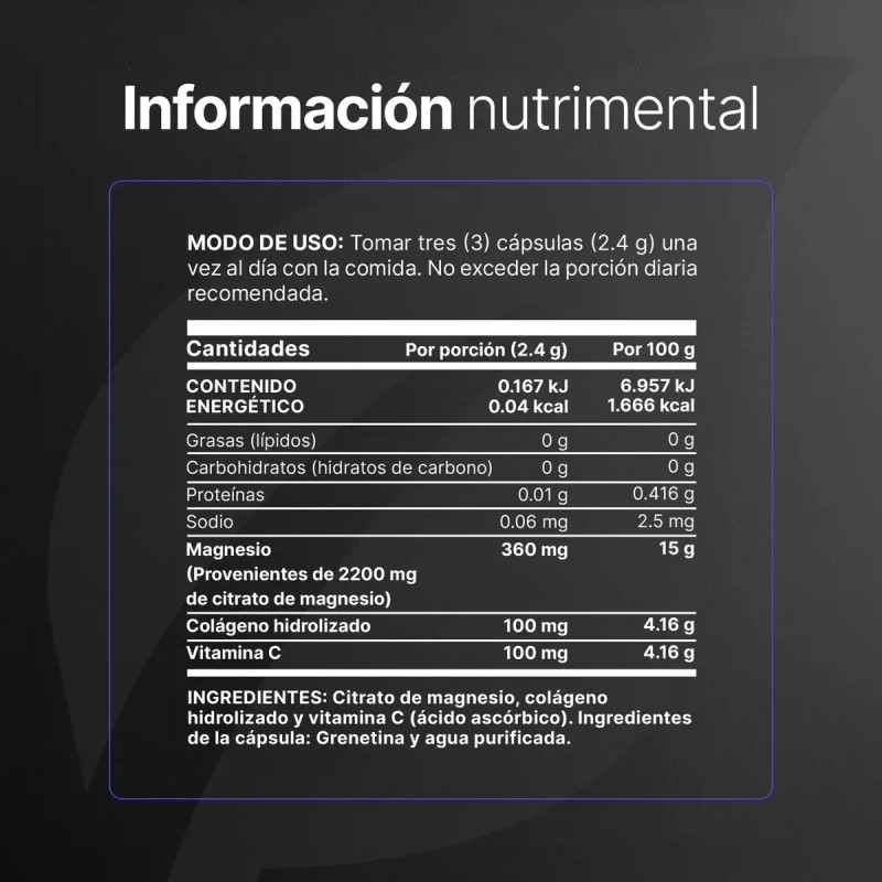 Citrato Magnesio 120 Cápsulas Magnesium Citrate Life Sabor