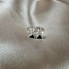 Sterling Silver Triangle Black Enamel Minimalist Stud Earrings, Sterling Silver