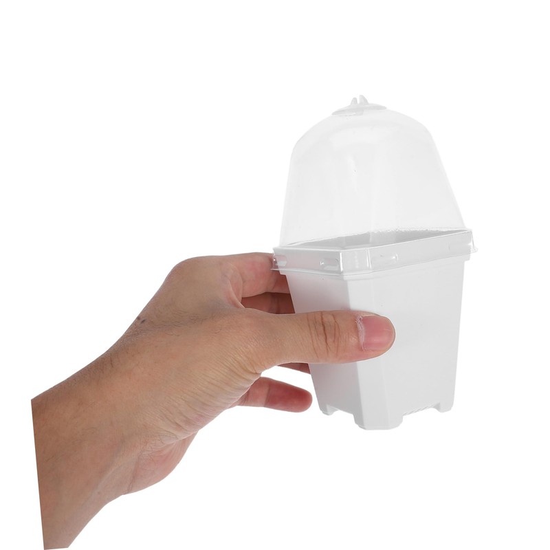 ULTECHNOVO 10 Sets Small Plastic Nursery Pots with Trays Ventilated