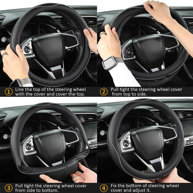 West Llama Microfiber Leather Car Steering Wheel Cover for Chevy