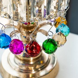 Crystalsuncatcher 30mm Vintage Feng Shui Faceted Decorating Crystal Ball Prism Pendant Suncatcher Multi-Color Hanging Pendant Suncatcher 12pcs