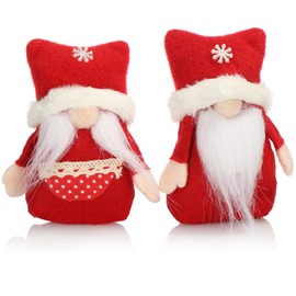 com-four® Premium Christmas Gnome Pair for Christmas Decoration, Polar Figures as Winter Decorative Items, Edge Stool, Room Decoration or Gift