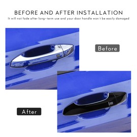 DLOVEG Car Exterior Door Handle Cover Compatible for 2021 2022 2023 2024 2025 Kia K5 GT GT-Line Accessories Door Handle Protectors with Smart Key Holes Glossy Black
