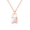 MENDOZZA Lock Necklace Women's Necklace Mother of Pearl Stainless Steel