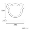 tak JTN-0110-GY Kids Dish Plate Bear Kids Plate Gray 19