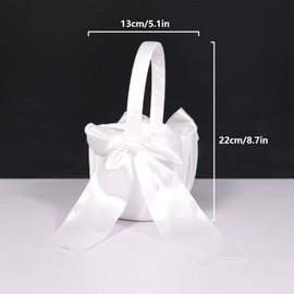 Flower Girl Basket, White Wedding Flower Basket Flower Girl Scatter Basket, Flower Basket Wedding for Wedding Ceremony