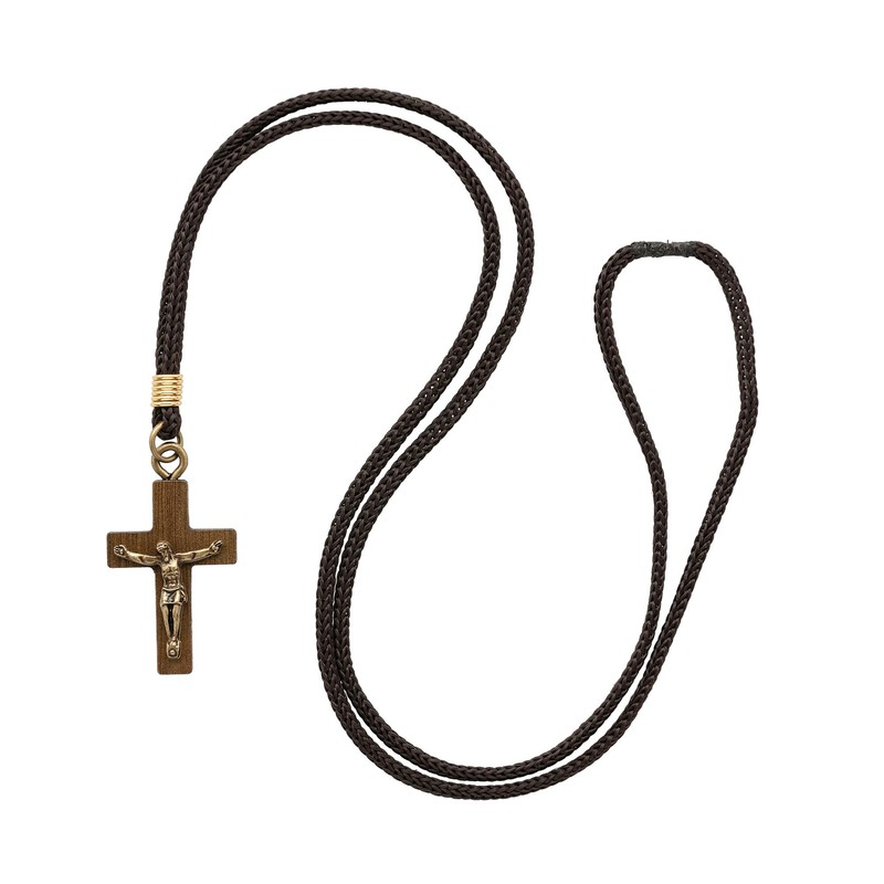 Intercession Cross Necklace, Walnut