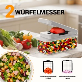Vihoom Vegetable Cutter, Mandolin Vegetable Slicer, Cucumber Slicer, Onion Cutter, 12 in 1 Multifunctional Vegetable Chopper, Grater for Vegetables with 7 Interchangeable Blades for Carrot, Potato, Cucumber