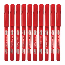 DOLLAR Punto Fineliner Pens, RED, Extra Fine Point (0.3mm), Pack of 10, Ideal for Drawing Sketching Writing Calligraphy Illustration Artist Architect