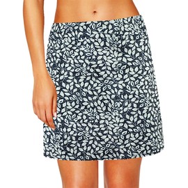 Oyamiki - Falda deportiva ligera para mujer, perfecta para correr, entrenamiento, deportes, golf, Patrón de hojas azul marino, X-Large