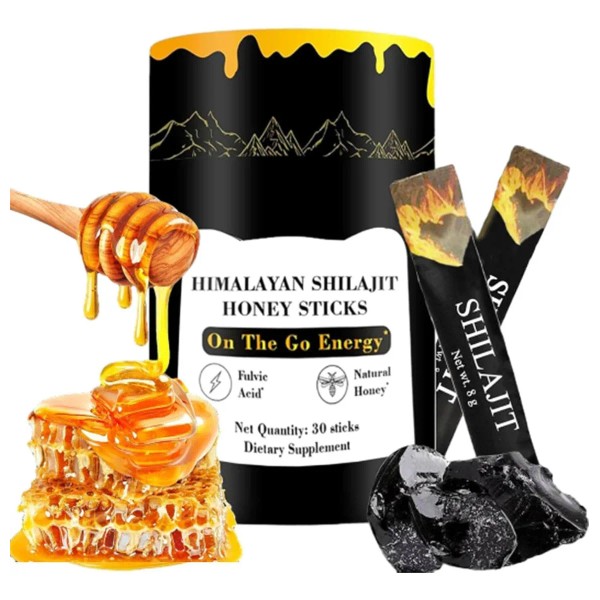 Elfleaf Shilajit Honey Sticks Suplementos- 30 Sticks Himalayan Shilajit Palitos