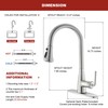 Lavatrum Brushed Nickel Kitchen Faucet Antique 17 inch with Pull