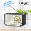 YOWGUIF AM FM Radio Classic Retro Wood Table Radio Bluetooth