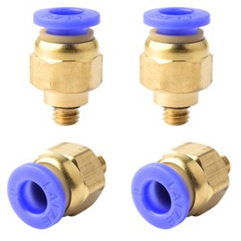 Set of 4 6 mm M5 PT Male Thread Straight Push to Connect Fittings Insert Hose Pneumatic Quick Connector