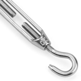 Hedume 12 Pack M4 Hook & Eye Turnbuckle for Cable Wire Rope Tension, 304 Stainless Steel Heavy Duty Wire Rope Tension for DIY String Light Picture Hanging, Garden Wire, Fence Gate Wire, Tent Rope