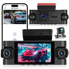 NHOPEEW 2K 4-Kanal-360°-Dashcam – 3-Zoll-Dashcam für Autos mit 4 Kameras, Unterstützung für Loop-Aufzeichnung, G-Sensoren, WLAN-APP-Verbindung, Nachtsicht und 24-Stunden-Parküberwachung